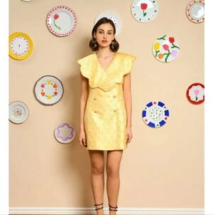 Sister Jane Golden Heart Jacquard Dress size small